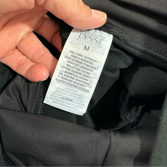 Lysse Cotton Blend Stretch Leggings Black Size Medium Crop - Picture 3 of 8